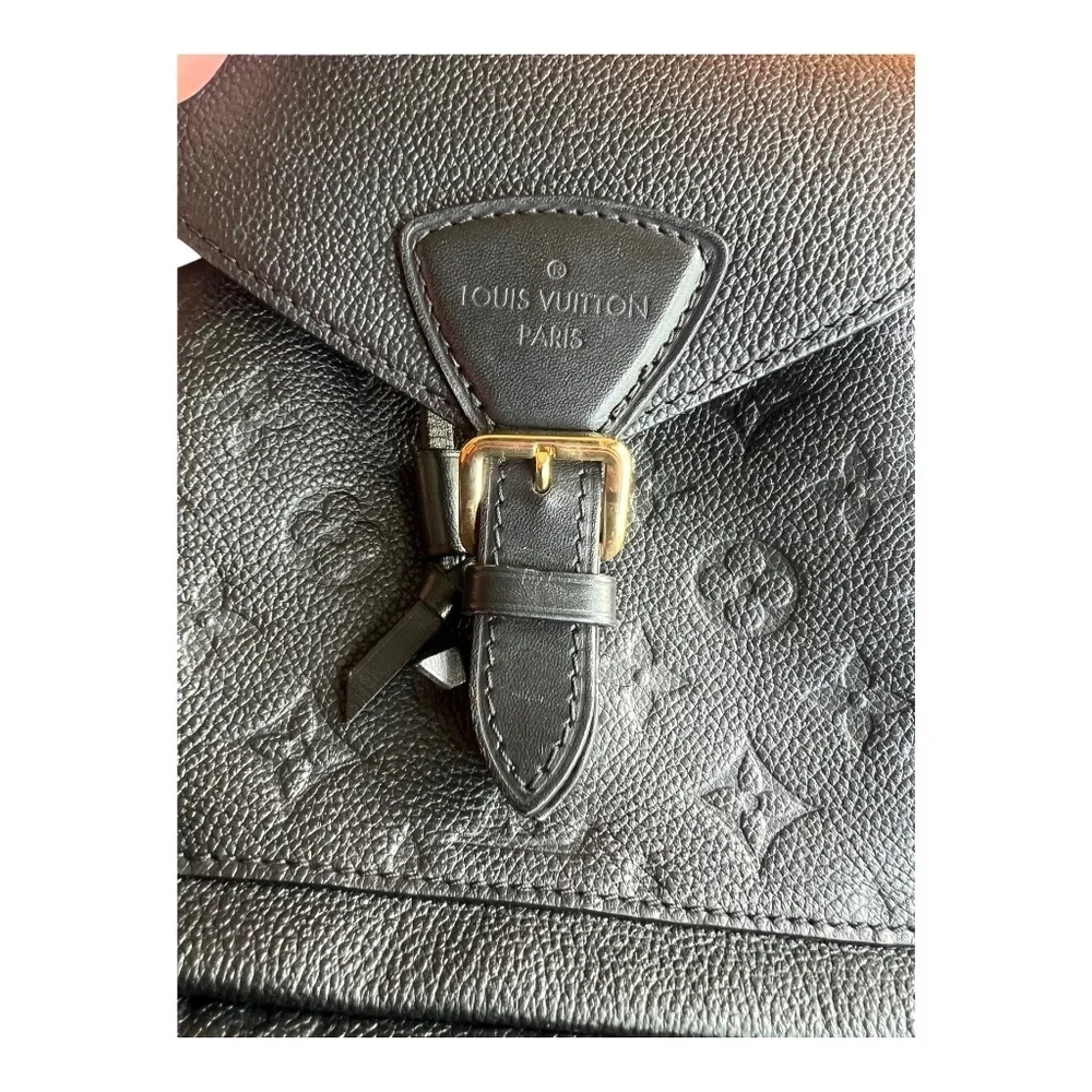 Louis Vuitton Montsouris Monogram Empreinte Embossed Leather Backpack Black